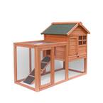 COZIWOW Wooden Rabbit Hutch Bunny Cage Small Animal House with 4 ...