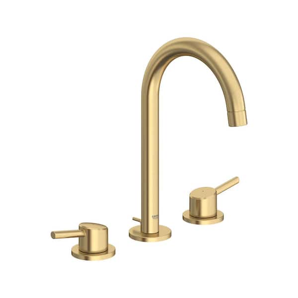 Concetto 8 in. Widespread 2-Handle High-Arc Bathroom Faucet in Brushed Cool Sunrise