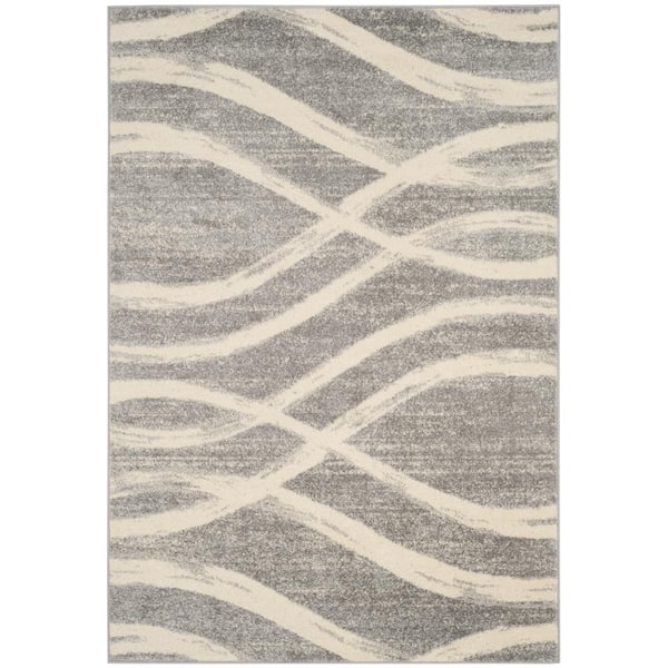 Adirondack 6 ft. x 8 ft. Gray/Cream Abstract Area Rug