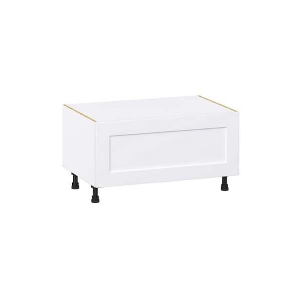J COLLECTION Roseland 36 in. W x 24 in. D x 19.5 in. H Assembled Shaker Window Seat Base Kitchen Cabinet in Warm White