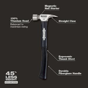 14 oz. Titanium Milled Face Hammer with 16 in. Curved Poly/FG Handle