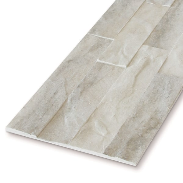 1/3 in. x 1/2 ft. x 2 ft. Silver Gray Clay Composite Flexible Stone Slate Tile Decorative Wall Paneling (10-Pack)