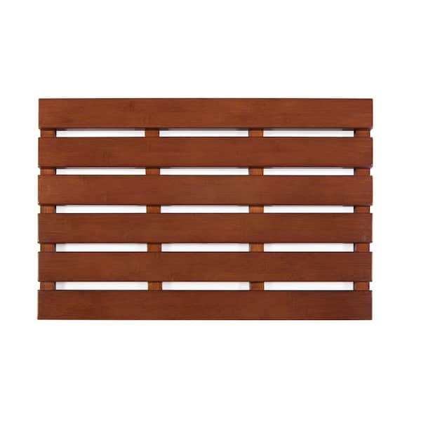 Walnut 16 in. x 24 in. Bamboo Bath and Sauna Mat