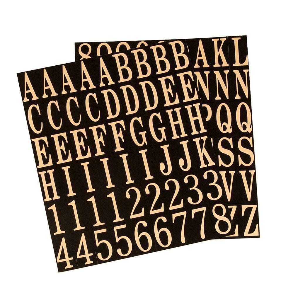 2 Gold Metallic Color Alphabet & Numbers Stickers (72/Pack) 24 Pack