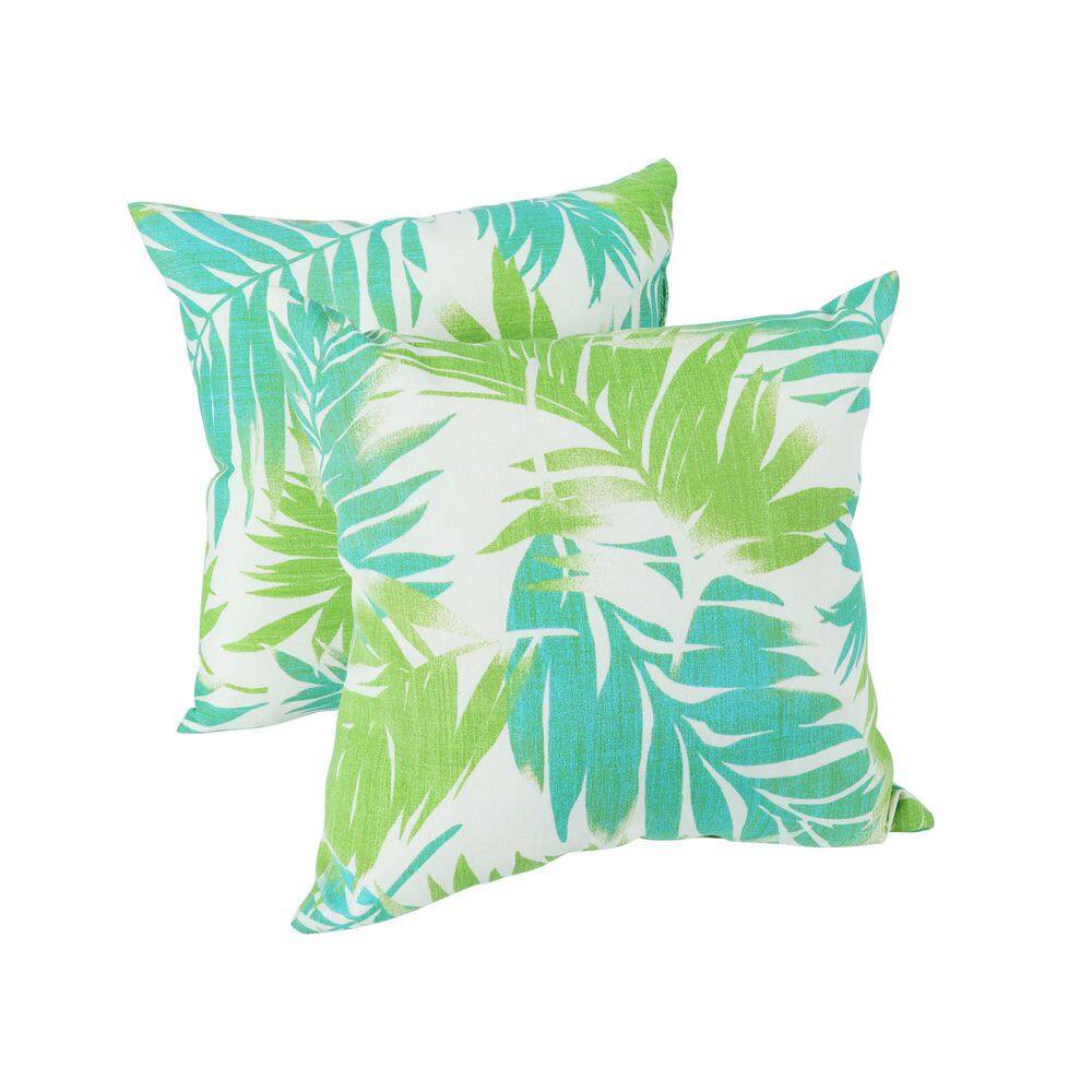 Green&Blue leaf Square Outdoor Throw Pillow without Fringe (2-Pack) price history on PriceWatchPro