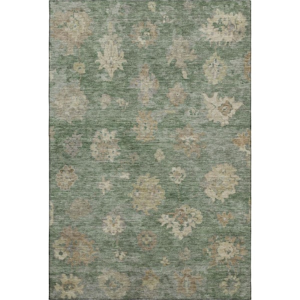Mayfield Premium Machine Washable Abstract AMF2305 Fern 3 ft. x 5 ft. Area Rug