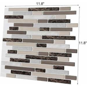 Staggered Colorful 12 in. H x 12 in. H Vinyl Peel and Stick Tile Decorative Wall Tile Backsplash (8.3 sq. ft./Pack)