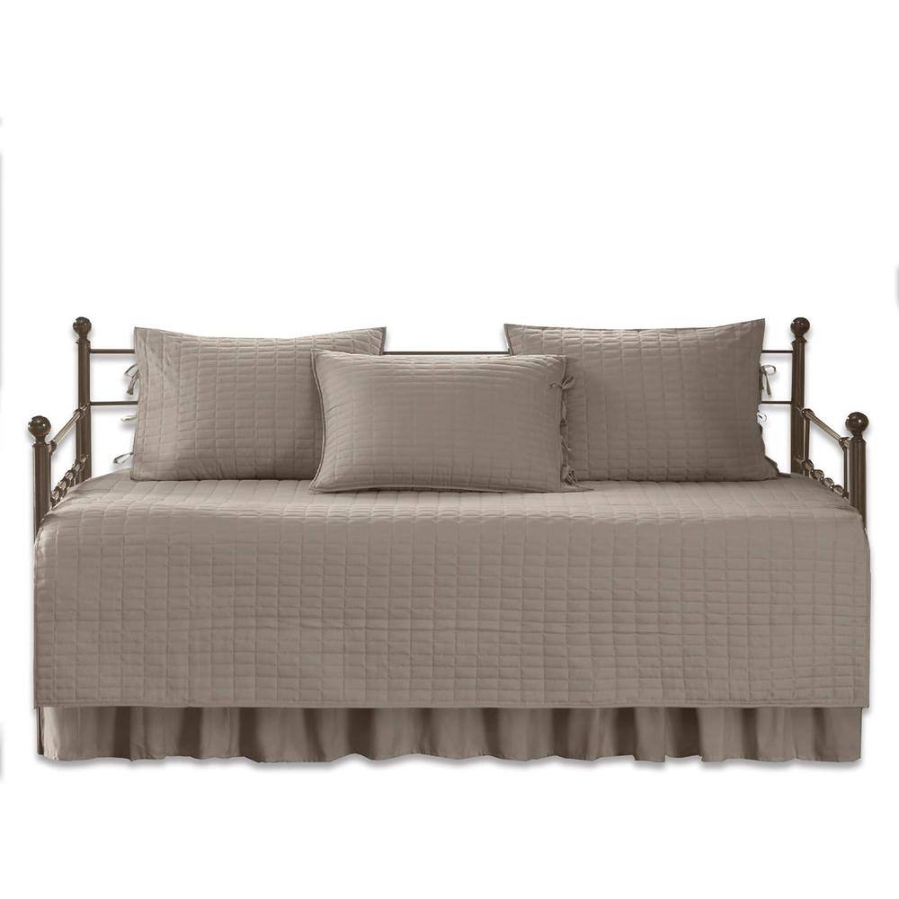 5-Piece Taupe Microfiber Daybed Cover