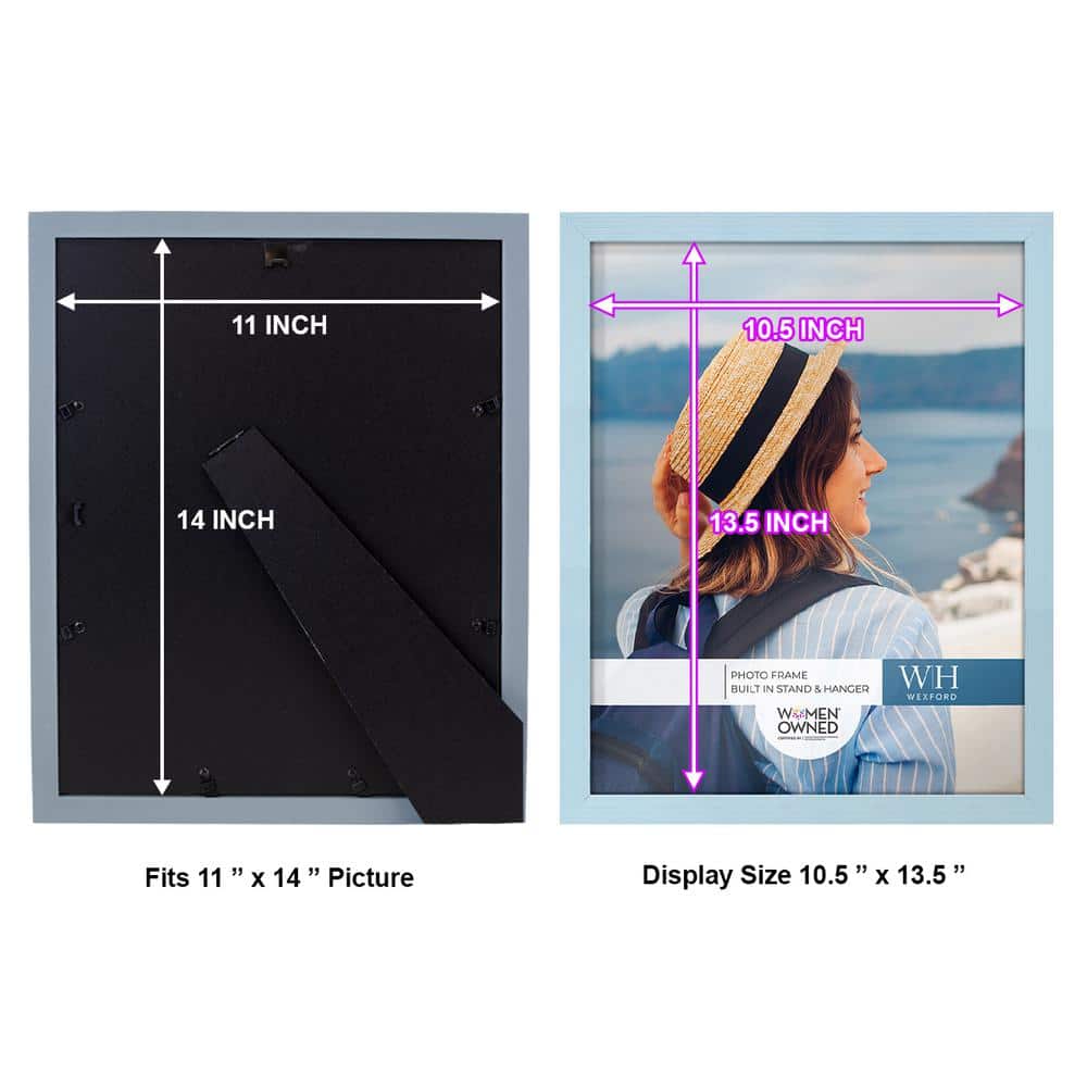 Set of 2 Blue 11x14 Wooden Picture Frames