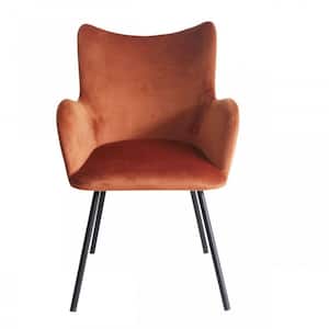 Valerie Orange Velvet Cushioned Arm Chair
