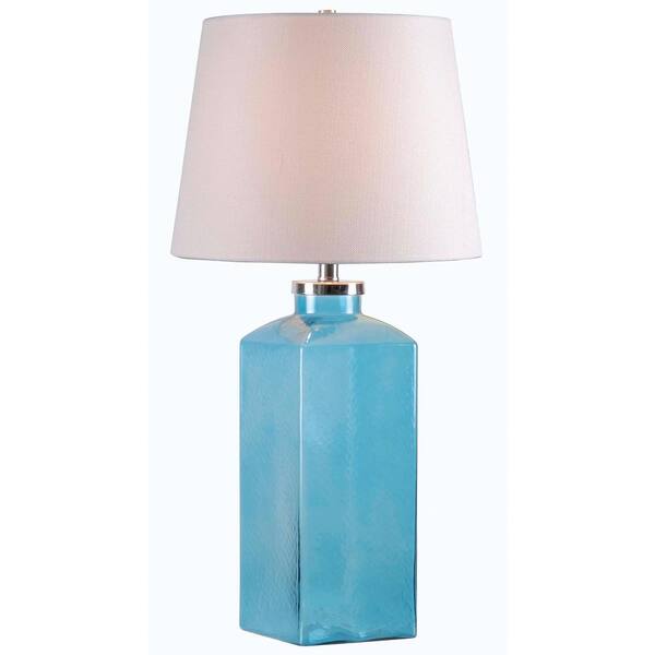 Kenroy Home Juniper 30 in. Blue Table Lamp with White Shade