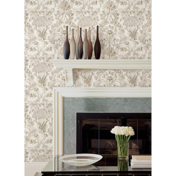 Brown Taupe Eloise Vinyl Peel and Stick Matte Wallpaper