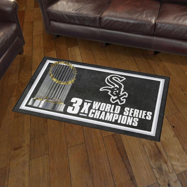 Chicago White Sox Black Dynasty 3 ft. x 5 ft. Plush Area Rug