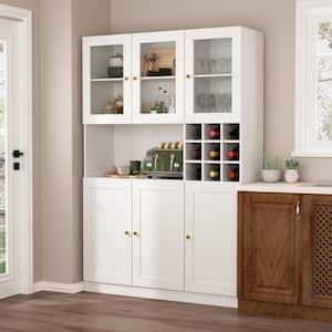 3-in-1 White Wood Buffet and Hutch Combination Kitchen Cabinet with Doors (47.2 in. W x 15.9 in. D x 70.9 in. H)