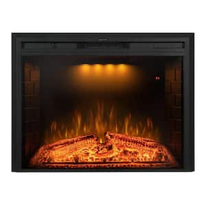 25 in. Electric Fireplace Inserts with Fire Crackling Sound, Adjustable Top Light and Flame Speed, Black