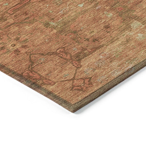 Chantille Machine Washable Indoor/Outdoor Abstract ACN2299 Terracotta 5 ft. x 7 ft. 6 in. Area Rug