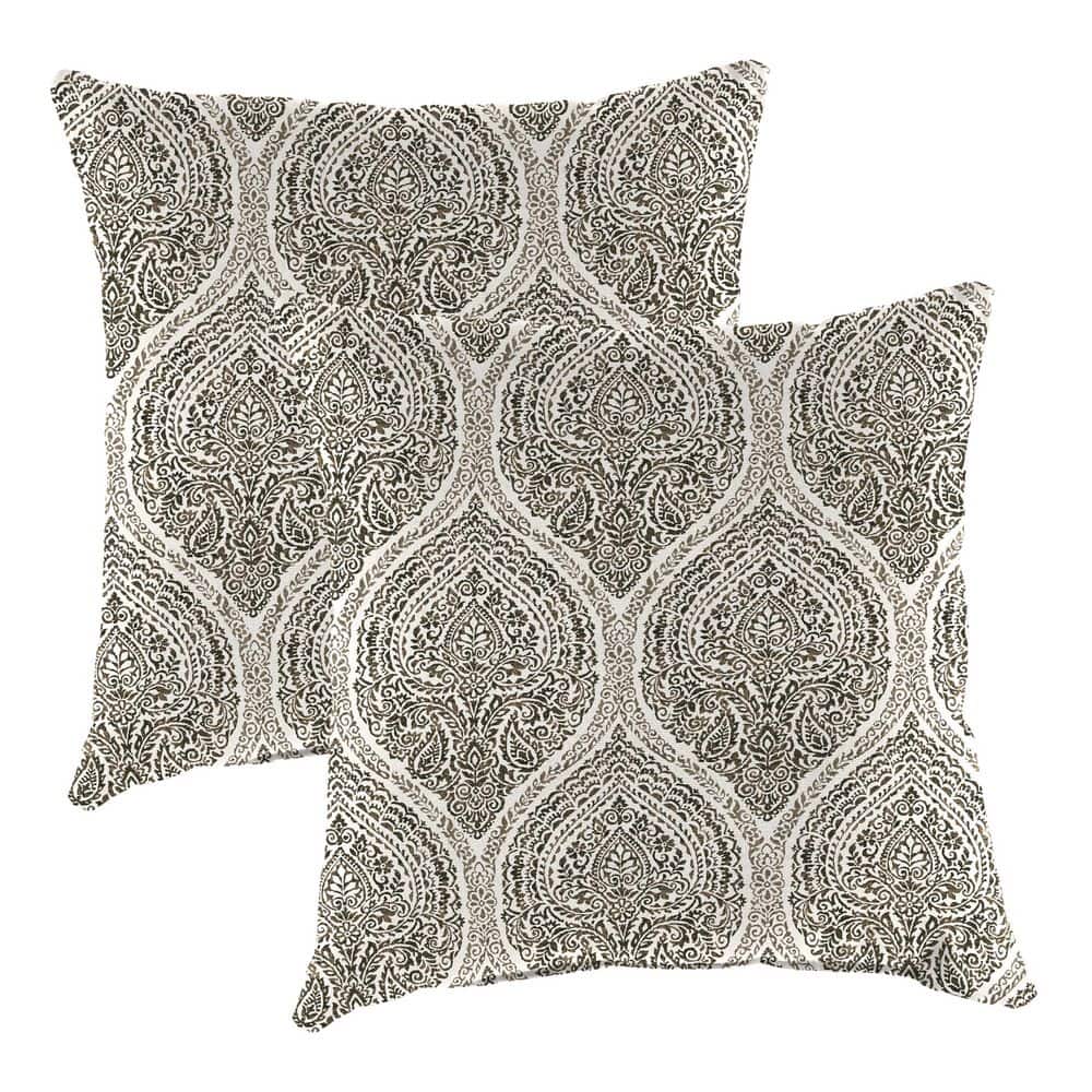 20 in. L x 20 in. W x 6 in. T Square Outdoor Throw Pillow in Andorra Umber (2-Pack) price history on PriceWatchPro
