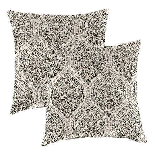 20 in. L x 20 in. W x 6 in. T Square Outdoor Throw Pillow in Andorra Umber (2-Pack)
