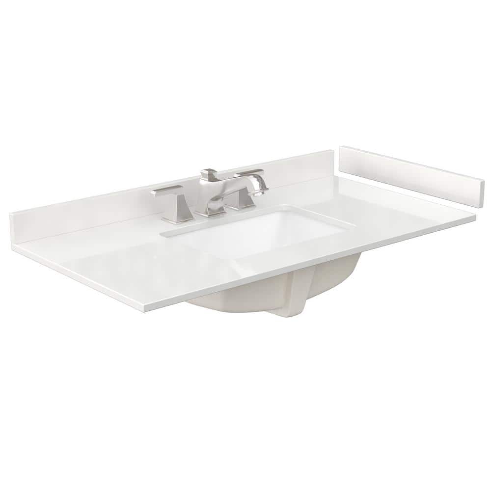 42 in. W x 22 in. D Quartz White Rectangular Single Sink Bathroom Vanity Top in White price history on PriceWatchPro
