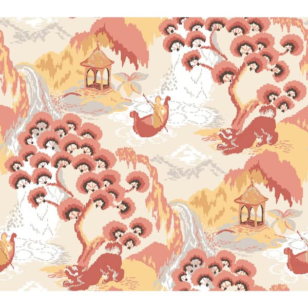 York Wallcoverings Pink Lemonade Old Peking Peel & Stick Wallpaper Approx. 34.2 sq. ft.