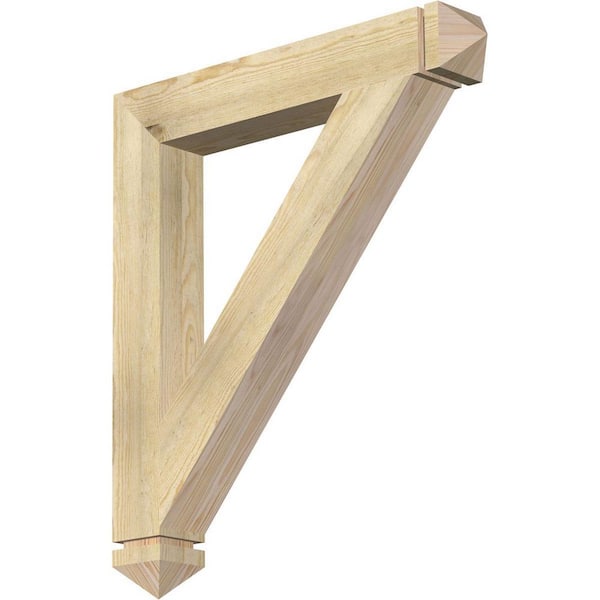 Ekena Millwork 4 in. x 32 in. x 28 in. Douglas Fir Traditional Arts and Crafts Rough Sawn Bracket