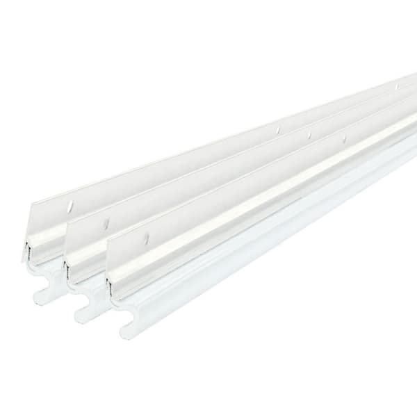 2 in. x 84 in. Interior/Exterior White Compression Door Jamb Weatherstrip Set with Aluminum Stop