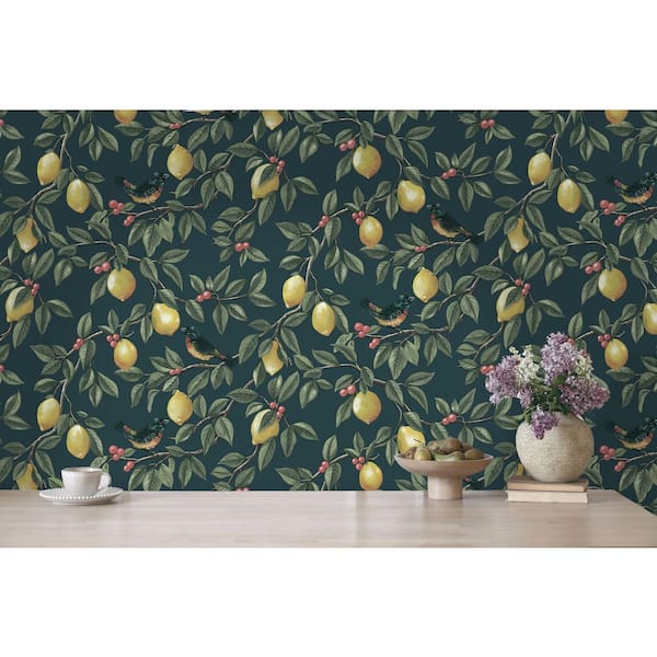 Ponderosa Lemon Trail Teal Non-Pasted Wallpaper (Covers 56 sq. ft.)
