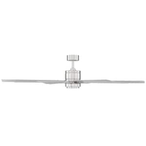 Renegade 66 in. Integrated LED Indoor/Outdoor 8-Blade Smart Brushed Nickel Titanium Ceiling Fan with Remote 3000k