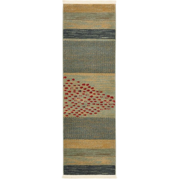 Unique Loom Fars Jordan Light Blue 2' 0 x 6' 0 Runner Rug
