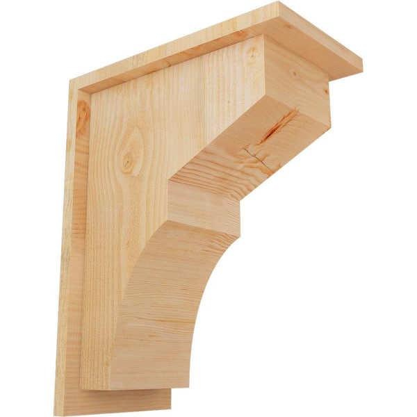 Ekena Millwork 8 in. x 14 in. x 18 in. Monterey Rough Sawn Douglas Fir Corbel with Backplate