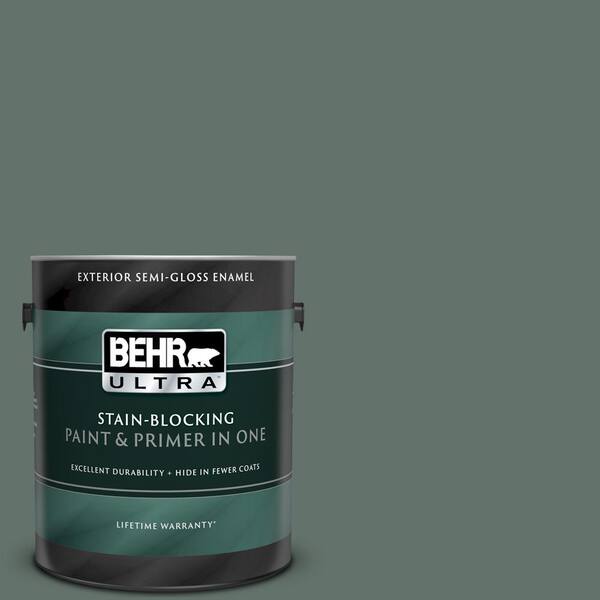 BEHR ULTRA 1 gal. #UL210-3 Heritage Park Semi-Gloss Enamel Exterior Paint and Primer in One