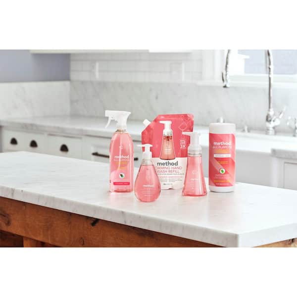 Method All Purpose Cleaner, Pink Grapefruit Scent, 28 oz. Spray & 68 oz.  Refill Bottle - Bundle Pack