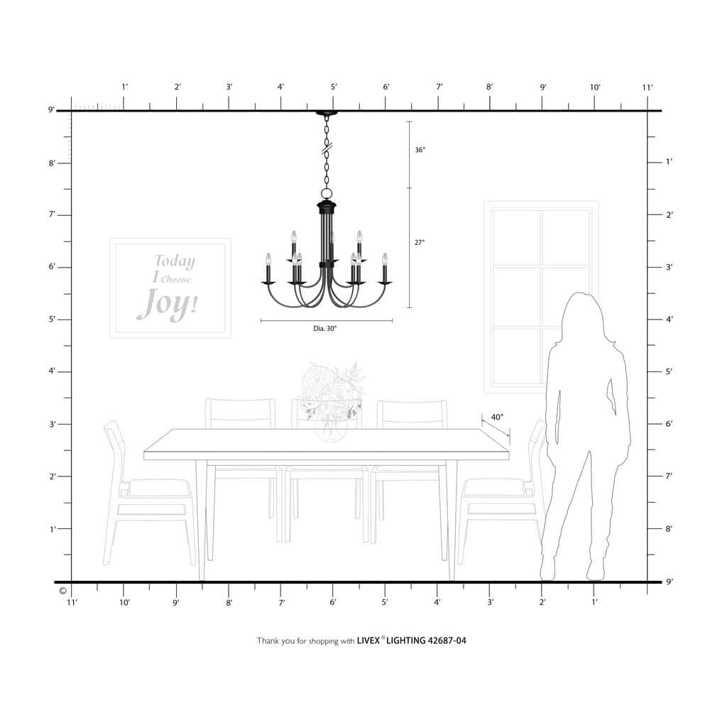 Estate 9-Light Black Crystal Chandelier with Candelabra Base