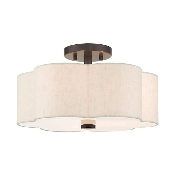 Solstice 3 Light English Bronze Semi Flush Mount