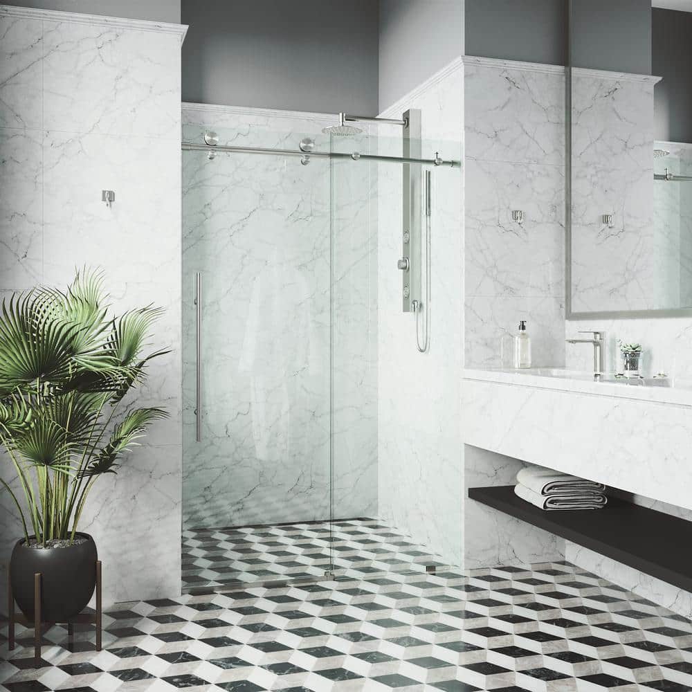 Elan E-Class 44-48" Frameless Sliding Shower Door with Clear Glass
