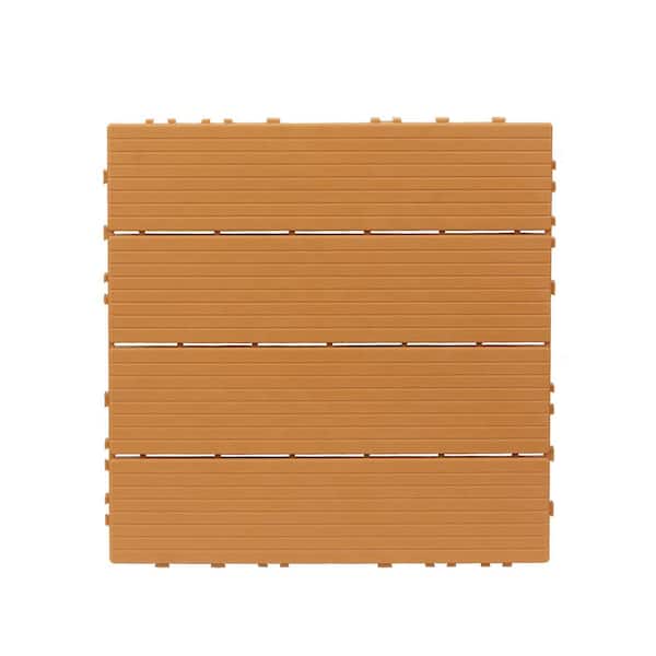 0.95 ft. x 0.95 ft. Brown Plastic Composite Deck Tile (27 Per Case)