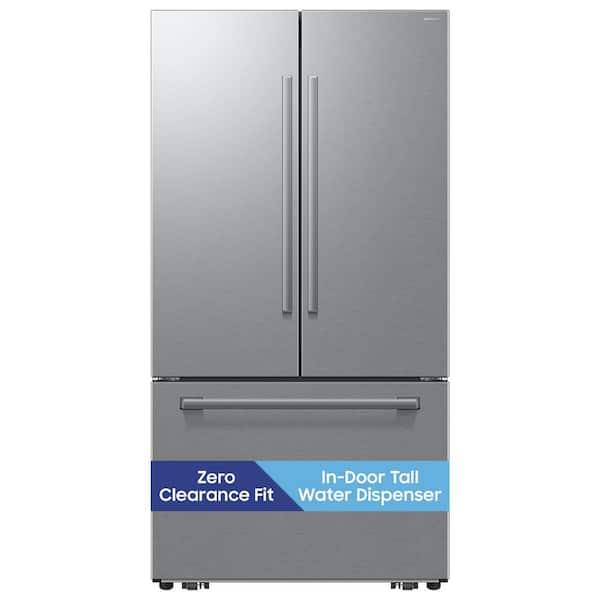 24 cu. ft. Counter Depth 3-Door French Door Refrigerator in Stainless Steel with zero clearance fit & internal water