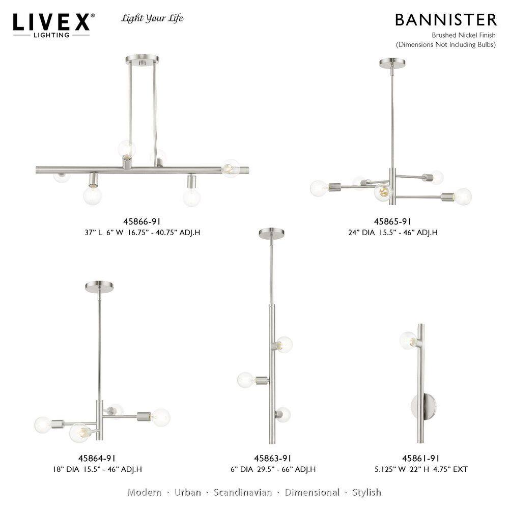 Bannister 5-Light Brushed Nickel Sputnik Chandelier