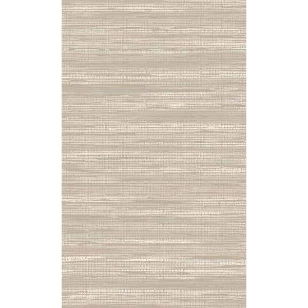 Walls Republic Taupe Plain Grasscloth-like Textured Metallic Wallpaper w/ Non-Woven Material Non-Pasted Covered 57 sq. ft. Double Roll
