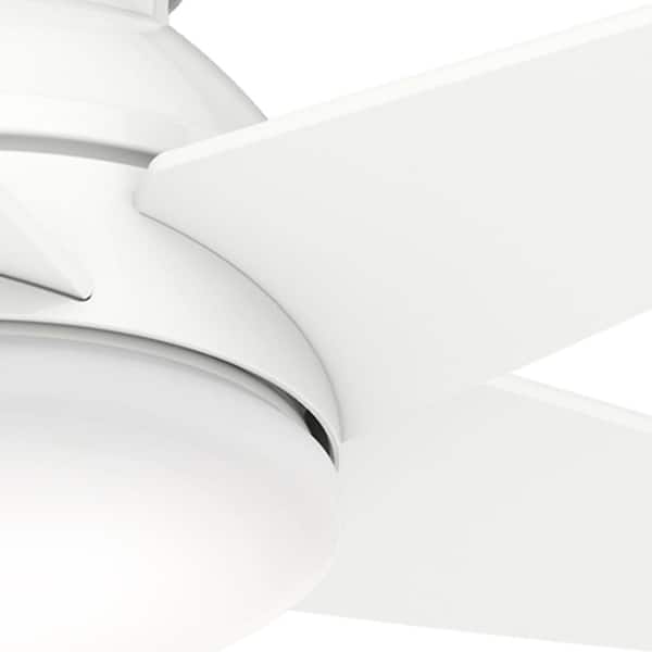Casablanca - Isotope 44 in. LED Fresh White Indoor Ceiling Fan with Light and Wall Control