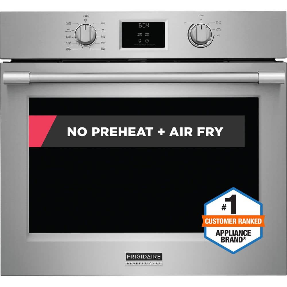 Professional 30 in. Single Electric Wall Oven with True Convection and Air Fry in Stainless Steel