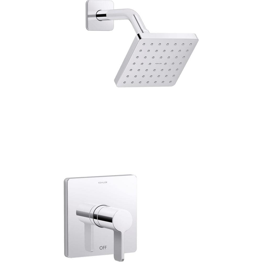 KOHLER Parallel 1-Handle Shower Trim Kit in Polished Chrome with 1.75 GPM  Showerhead (Valve Not Included) K-TS23503-4G-CP - The Home Depot