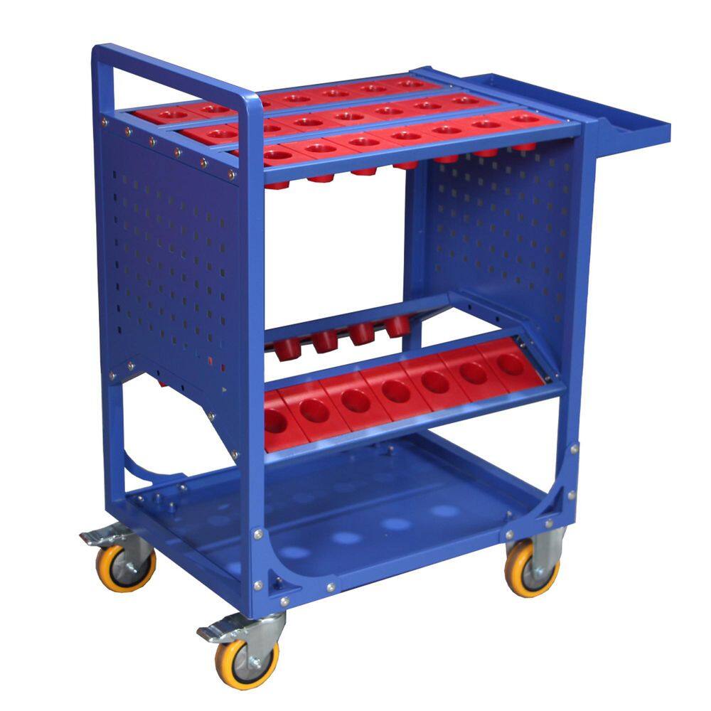 19.2 in. W Blue Corrugate 40 Taper Tool Holder CNC Tool Service Cart CAT40 Tool Trolley BT40 Service Carts price history on PriceWatchPro