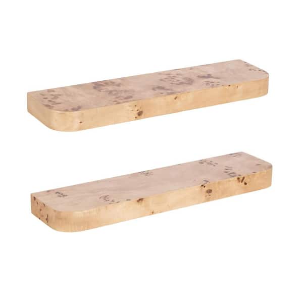 Burlock 24 in. W x 6 in. D Natural Brown Composite Decorative Wall Shelf