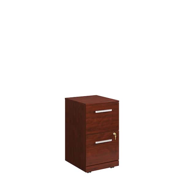 Unbranded Affirm Classic Cherry Decorative File Cabinet with 2-Drawers and Casters for Mobility