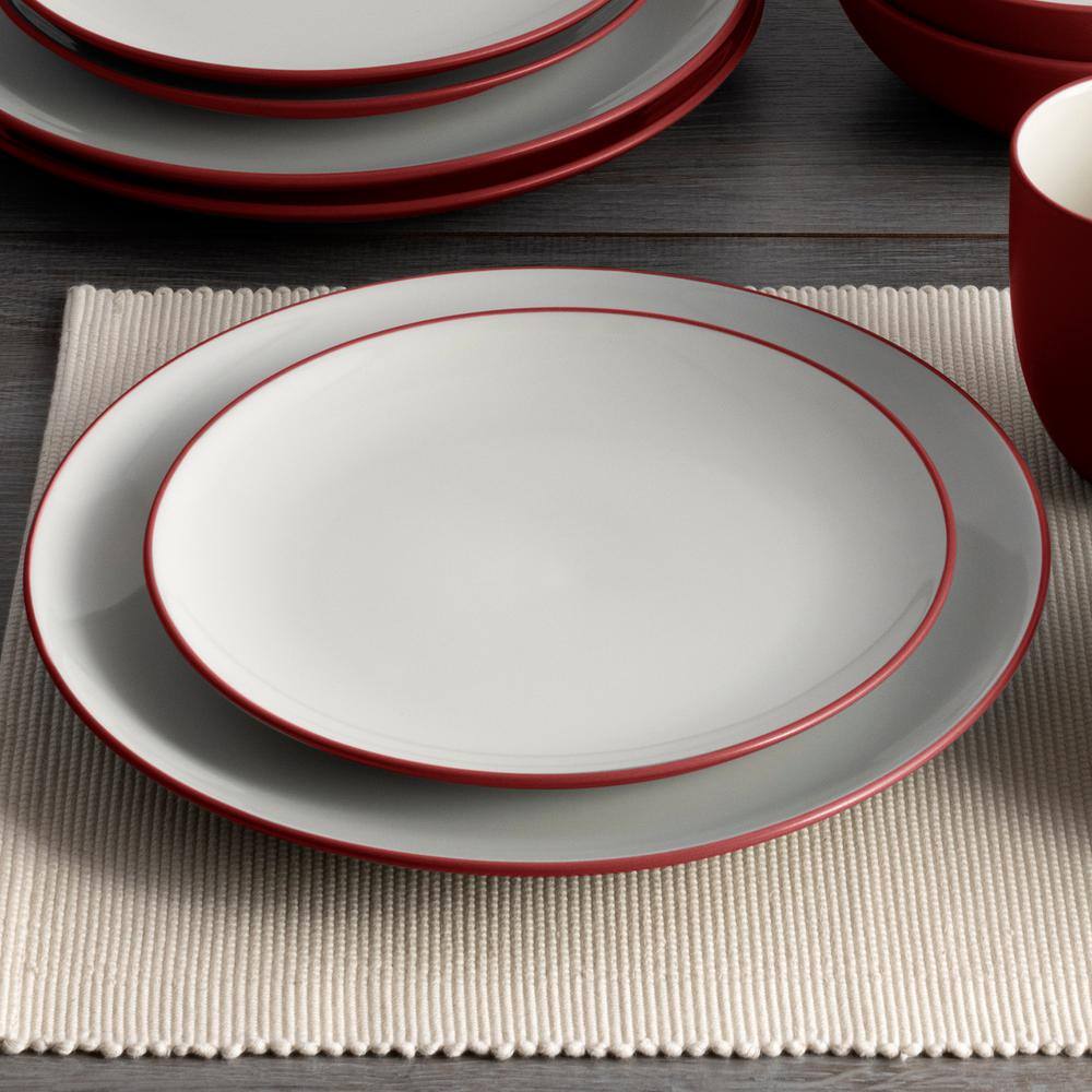 Raspberry Ceramic Coupe Salad Plates, Set of 4