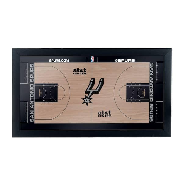 Trademark San Antonio Spurs Official NBA Court 15 in. x 26 in. Black Framed Plaque