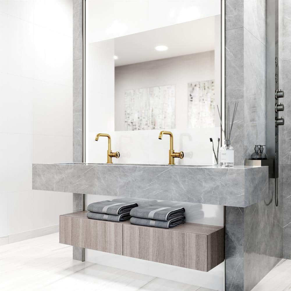 Cass 9'' High Single Handle Chrome Bathroom Faucet with Diamond Knurling