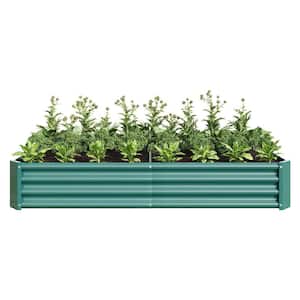 6 ft. x 3 ft. Rectangle Metal Raised Garden Bed in Green for Planter Flowers Vegetables Herb Plants