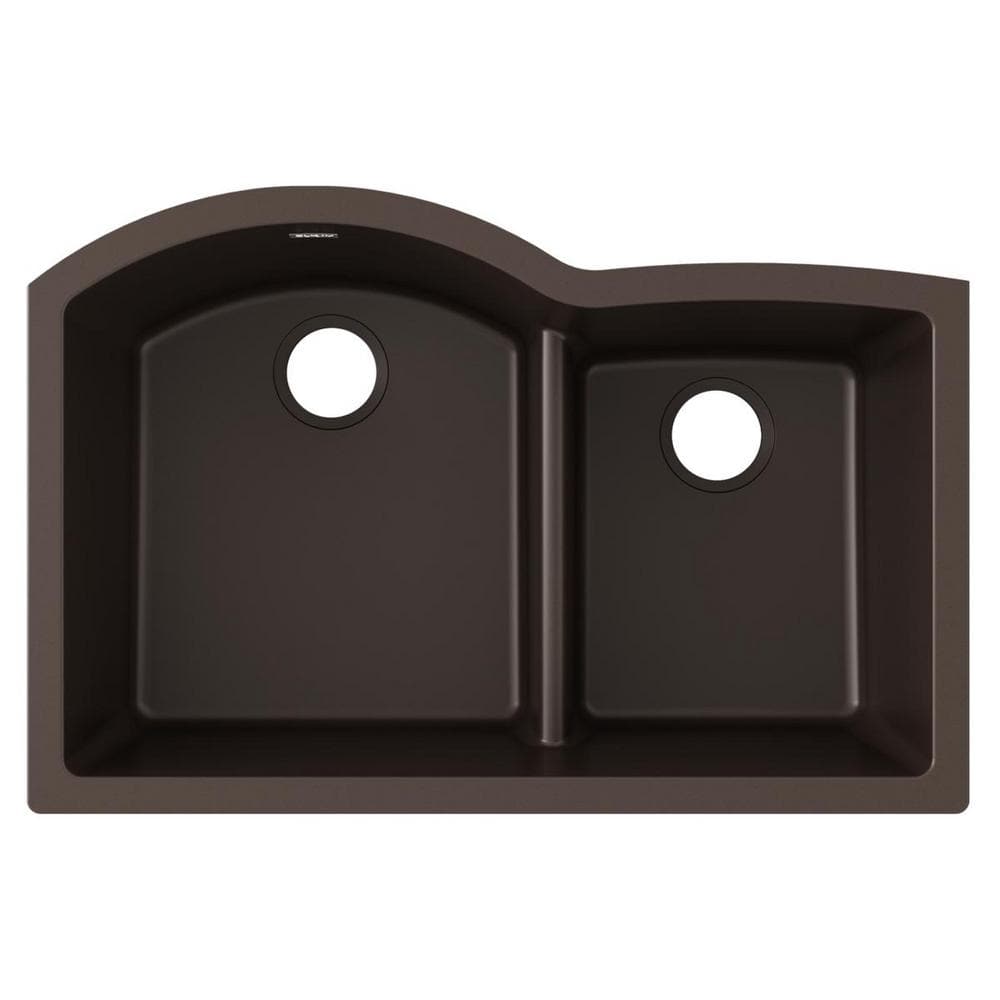 Mocha Quartz Double Bowl Undermount Kitchen Sink